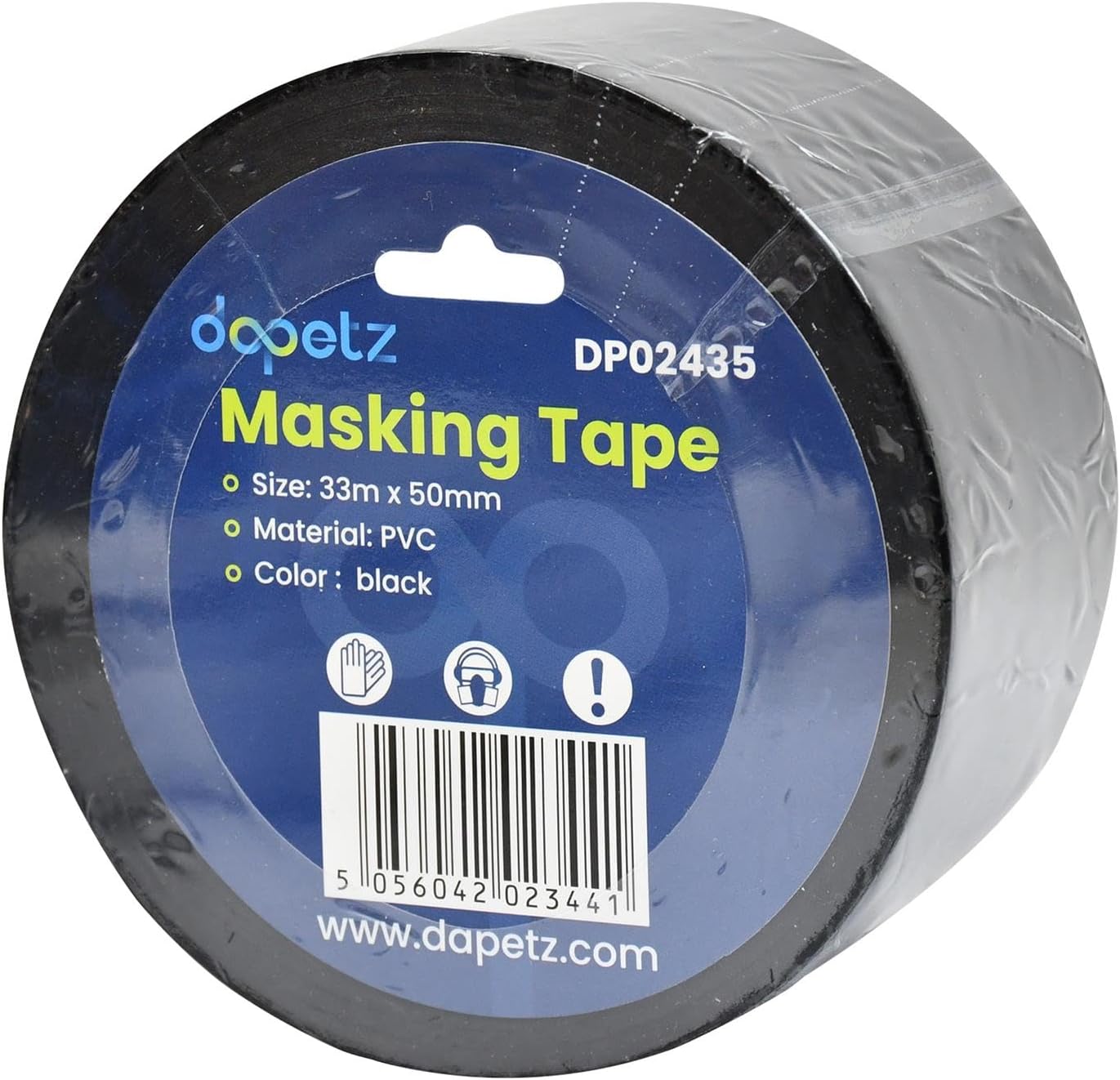 Dapetz Insulation Tape - 50mm X 33M Black Electrical Rubber Glue On PVC Flame Retardant