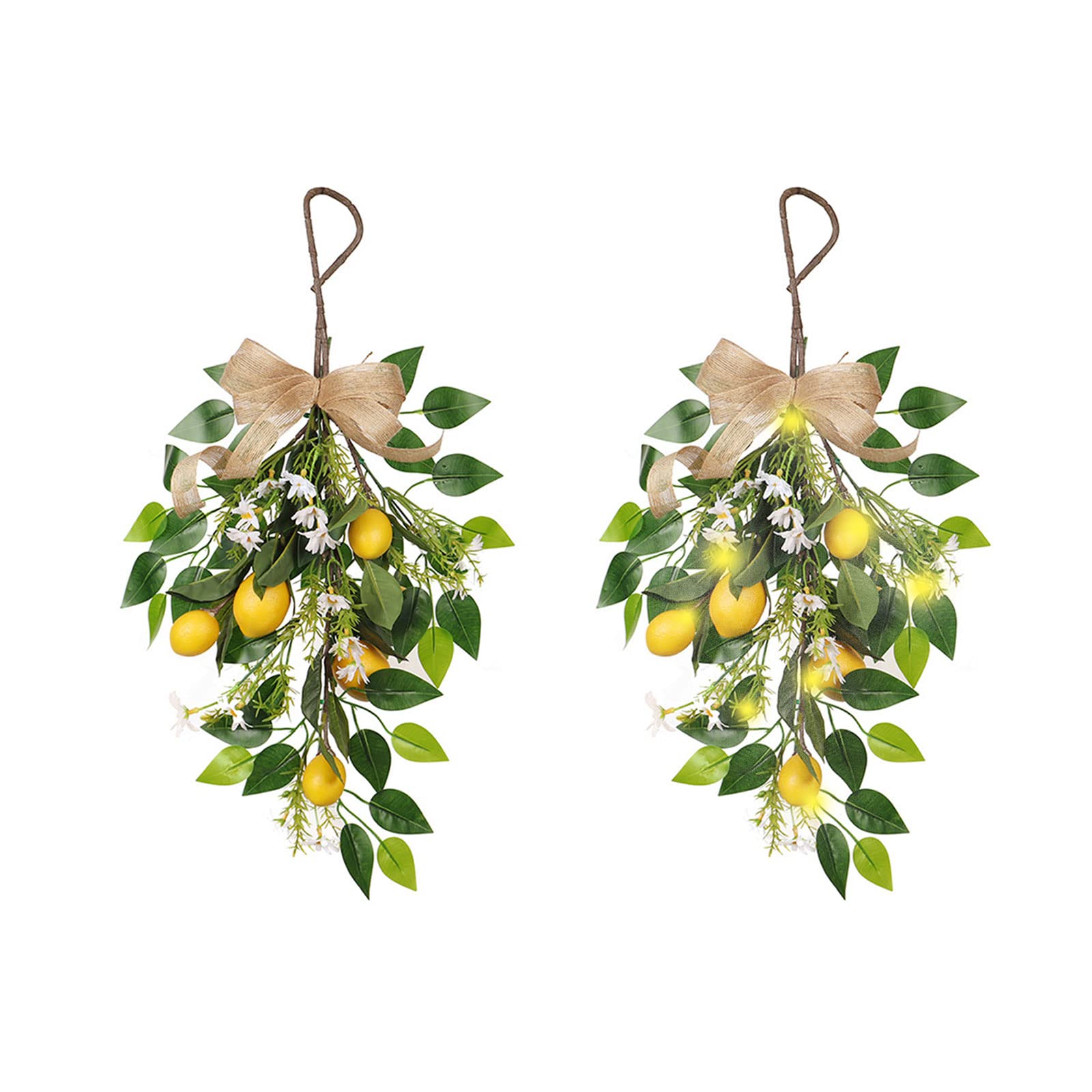 Couronne Décorative Citron Artificielle - Larmes De Fruits Suspendues, Idéal Mariage & Décoration Murale