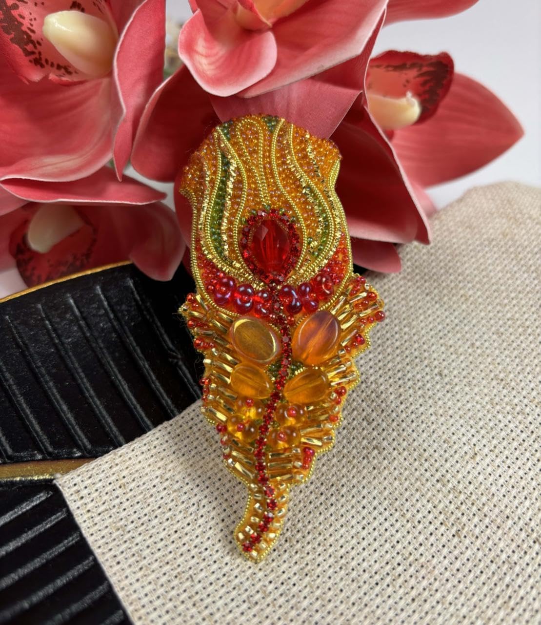 Crystal Art Beadwork kit for Creating Brooch Yin Yang BP-338C