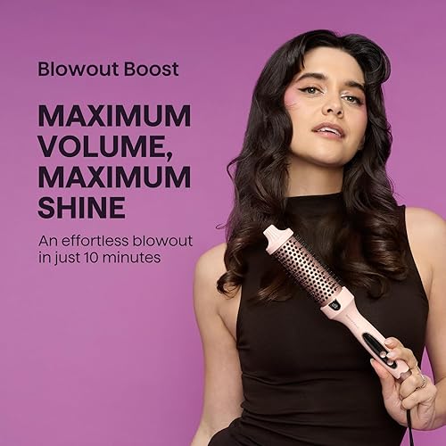 Miniatura 6 de Wavytalk Cepillo térmico Blowout Boost, cepillo redondo calentado de 1.5 pulgadas para aspecto de soplado, tecnología de iones negativos, turmalina