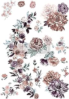 Redesign with Prima Decor Transfers® Burgundy Rose Garden Total Sheet Size 24"x35", Cut Into 3 Sheets Rub on Transfers for Crafts and Furniture Home Decor Transfers | Furniture and Craft Decals