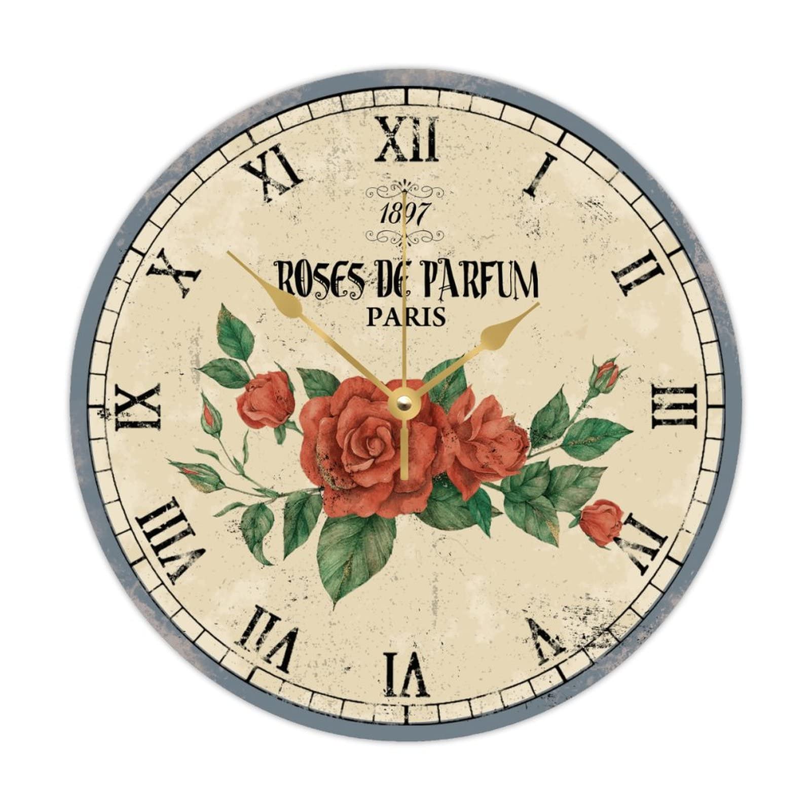 Horloge murale vintage en bois silencieuse pour dormir sans bruit dans la chambre