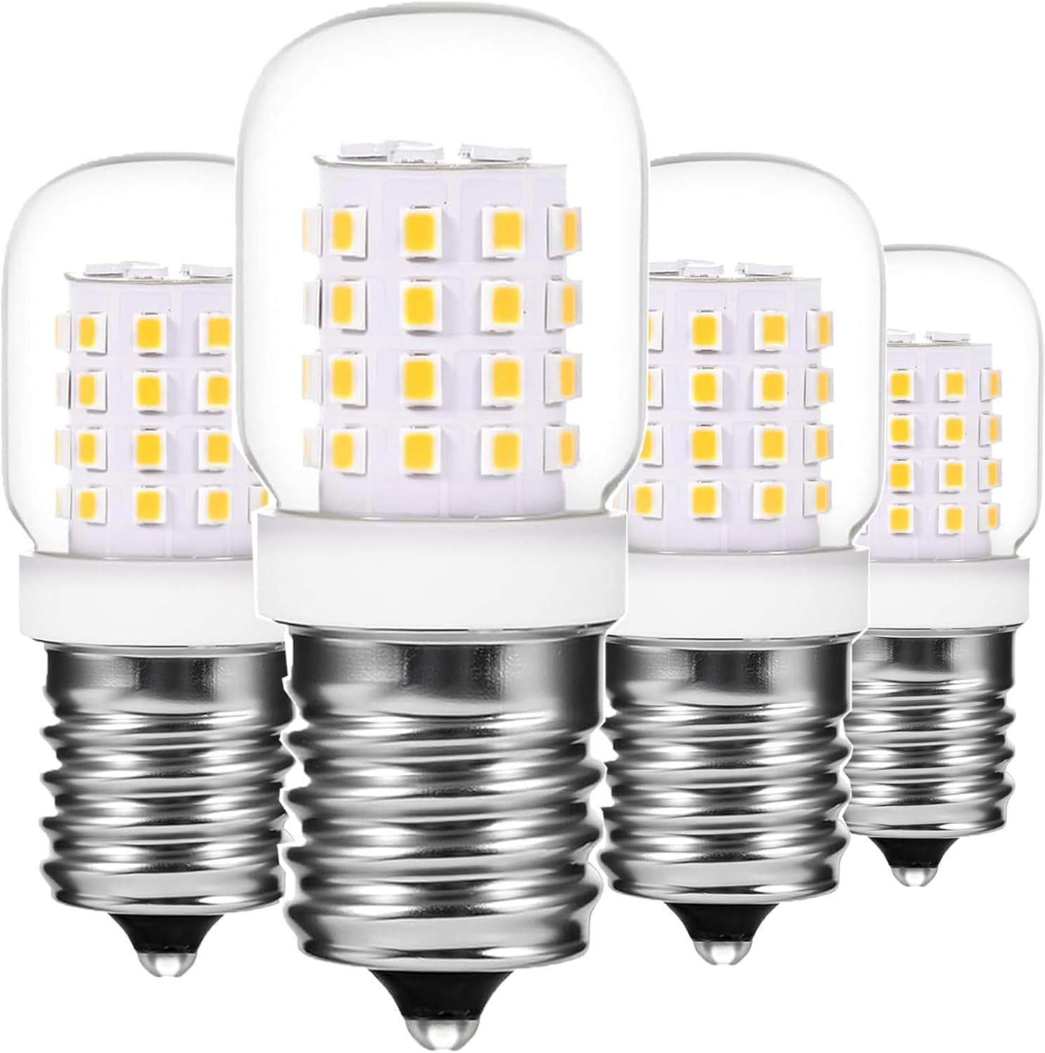 E17 LED Bulbs 3W Microwave Light Bulbs Under Hood 8206232A 380LM CRI80+ Daylight White 5000K 125V 40W Halogen Bulb Replacement for Whirlpool Microwave, Refrigerator, Range Hood (4 Pack)