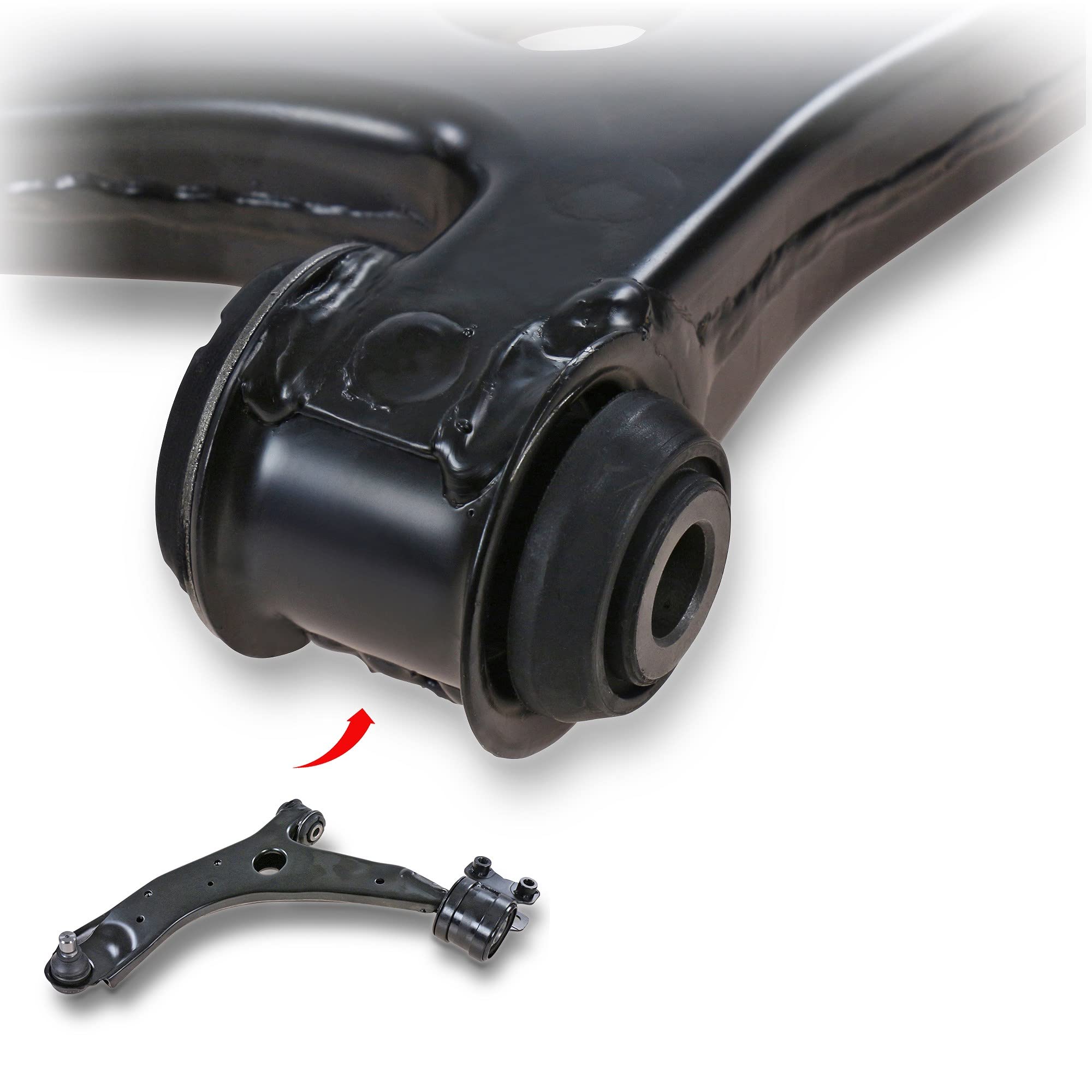 BESTPRICE 2x Querlenker Vorderachse vorne unten links & rechts Kompatibel mit MAZDA 3 (BK), 3 Stufenheck (BK), 5 (CR19), 5 (CW)