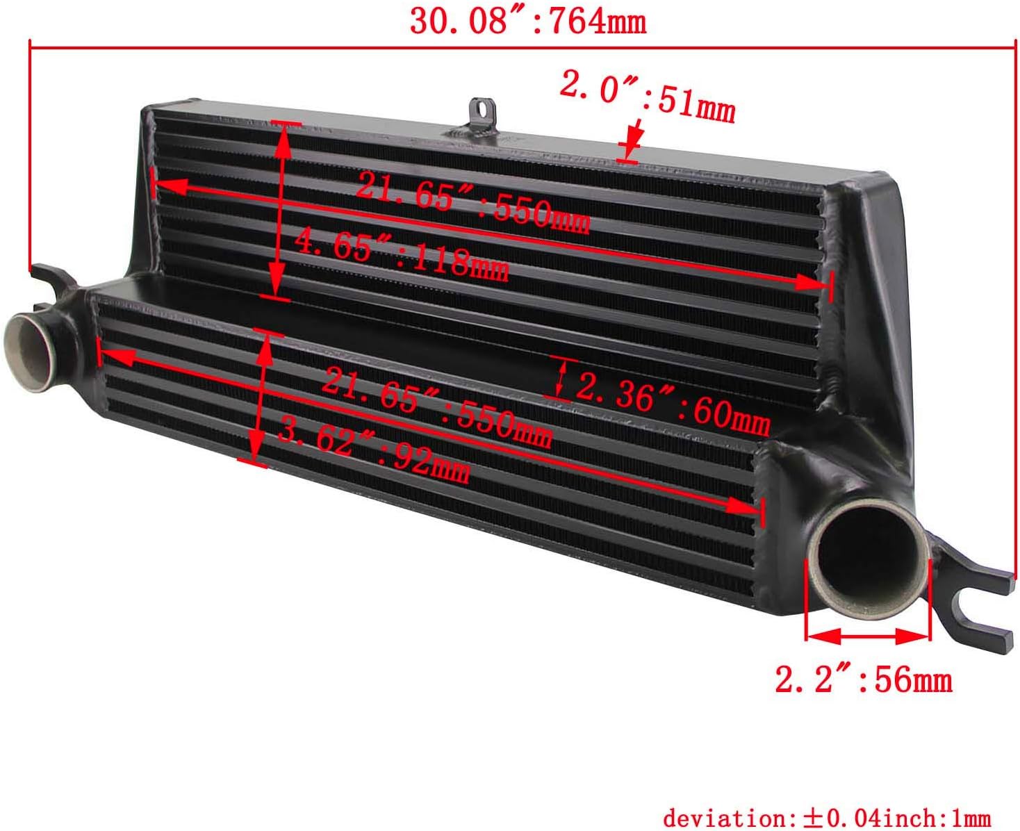 Front Mount Intercooler for Mini Cooper S 1.6L R55 R56 R57 R58 R59 R60 R61 Black