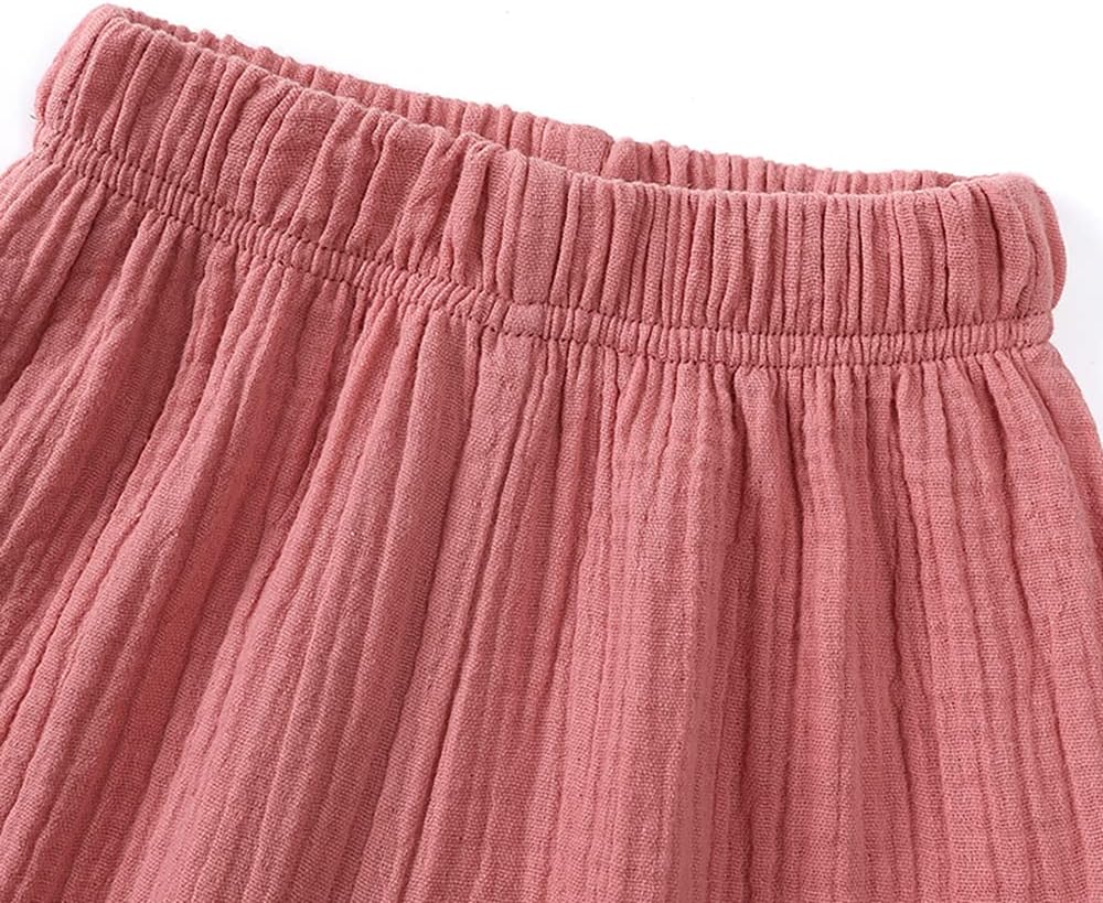 GFQLONG Toddler Boy Girl Linen Pants,Boys Cotton Harem Pant Girls Gauze Muslin Loose Bloomers - Image 4