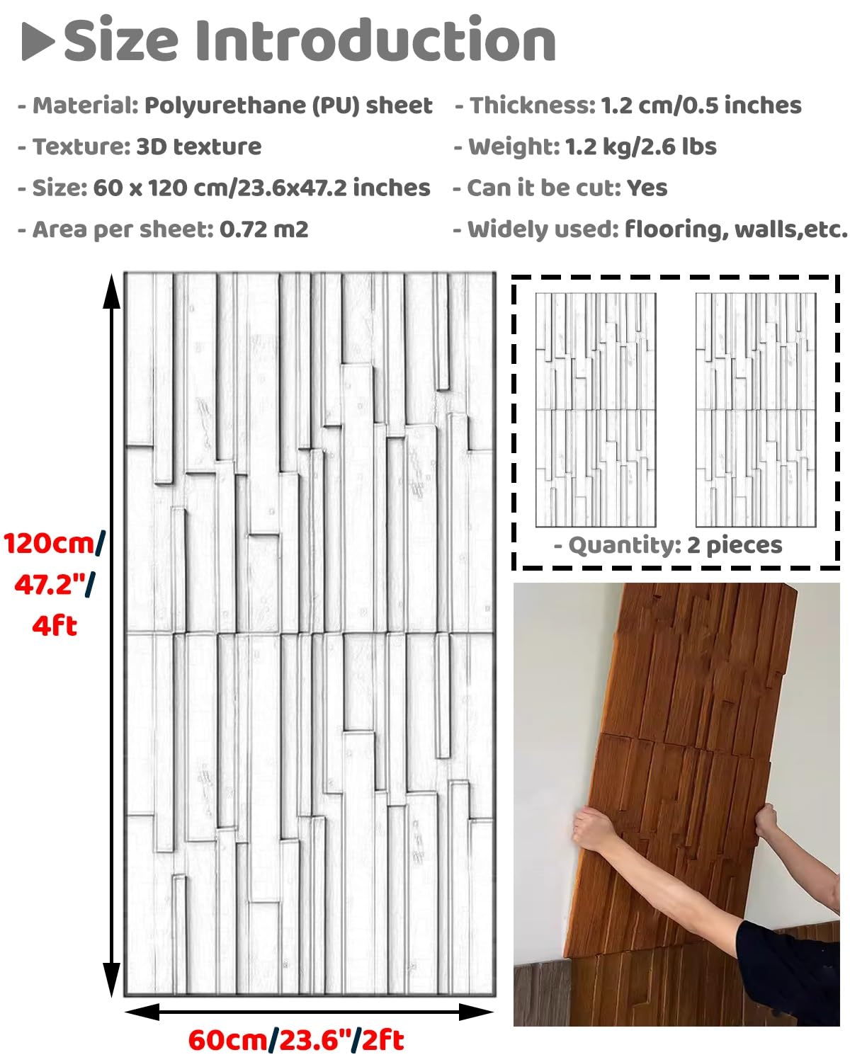 Pannelli da parete in finta pietra 3D, rivestimento impermeabile e durevole per interni ed esterni, ideale per soggiorno e sfondo della sala da gioco