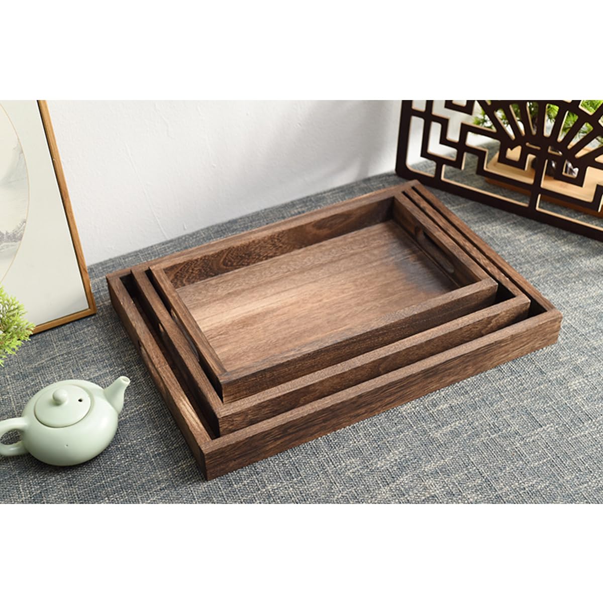 Amazon｜Foxace 木製トレー 木製トレイ 木製 カフェトレー ランチ