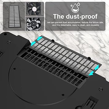 IETS GT500 Powerful Turbo Fan 4200 RPM Laptop Cooling Pad Infinite Speed Sealed Foam for Fast Cooling Gaming Laptops Dust Filter Protect Laptop 13-17.3 Inch Laptop Cooler