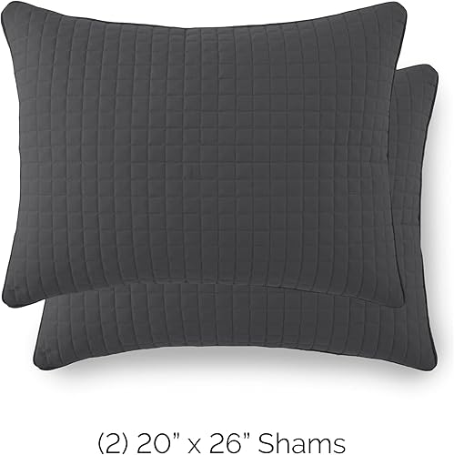 Vista 179 de Fundas Southshore Fine Linens Vilano Springs, para almohada, acolchadas, Microfibra, Pizarra, 20" x 36" 01 - Blanco brillante