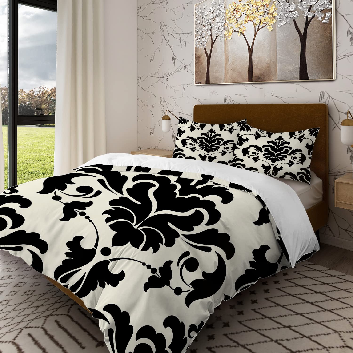   DAMASK ベッドカバー 260x260 cm Amazon.com: Batmerry Antique Vintage King Size 3 Pieces