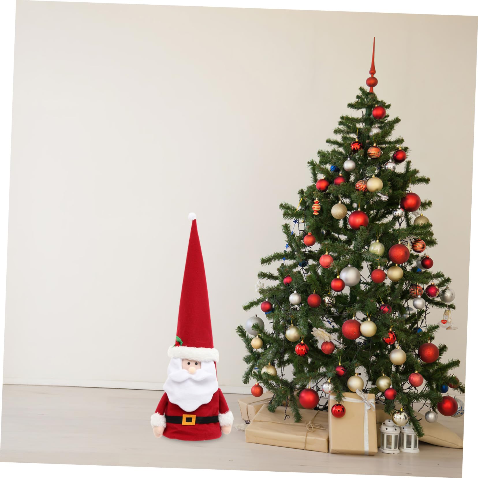 MAGICLULU 2st Weihnachtsbaumspitze Stern Untersetzer Weihnachten Im Freien Girlande Dekoration Neon Flackern Festival-Ornament Weihnachtsbaum Weihnachts-Accessoire Partyschmuck Stoff