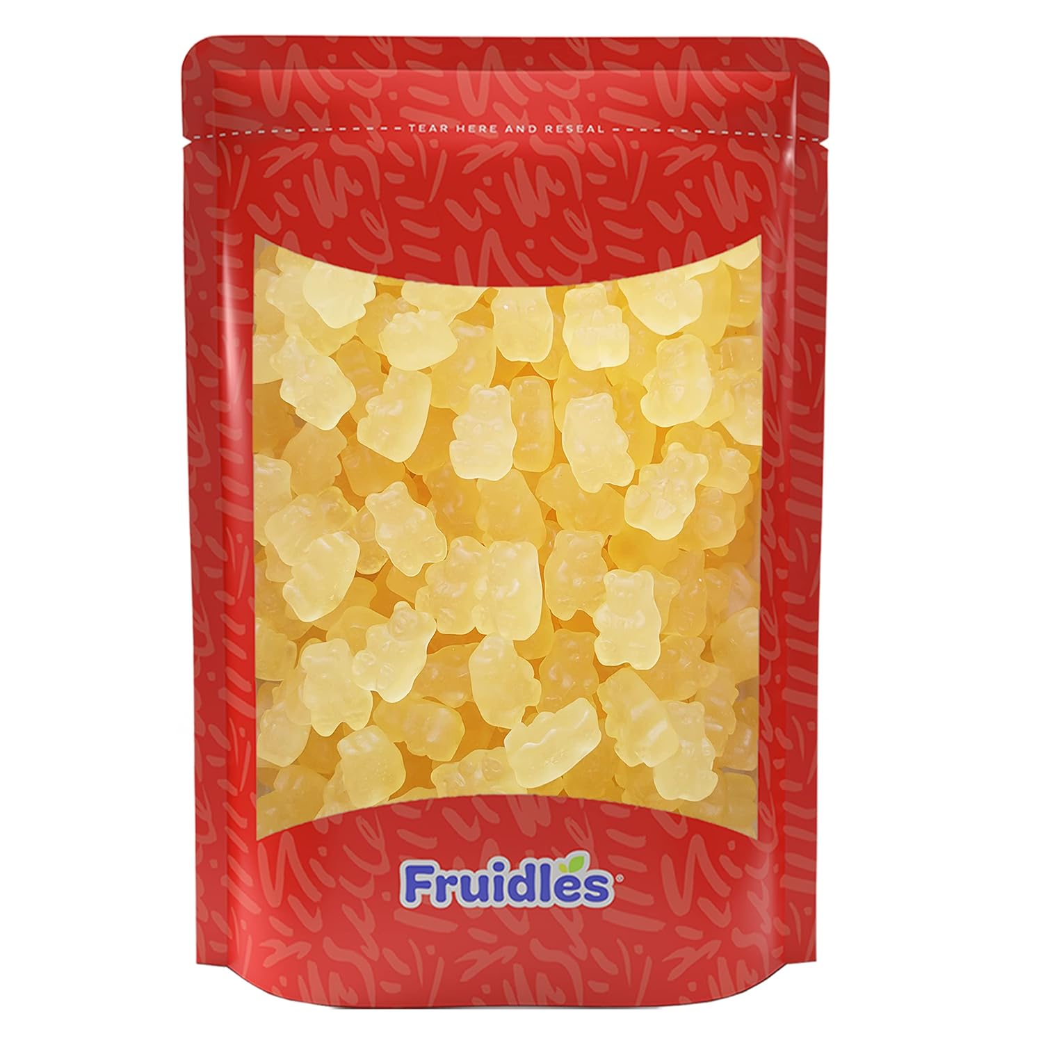 Fruidles Pineapple Gummi Bears Candy, Fruit Flavors Gummies, Allergy Friendly, Non-GMO, No Artificial Sweeteners Gummy (2 Pounds)
