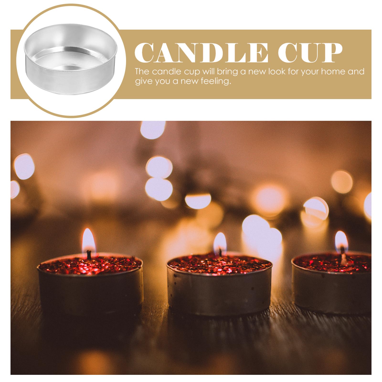 FOMIYES 200pcs Aluminum Tea Light Tins Bulk Clamshell Wax Melt Containers for DIY Scented Candle Making