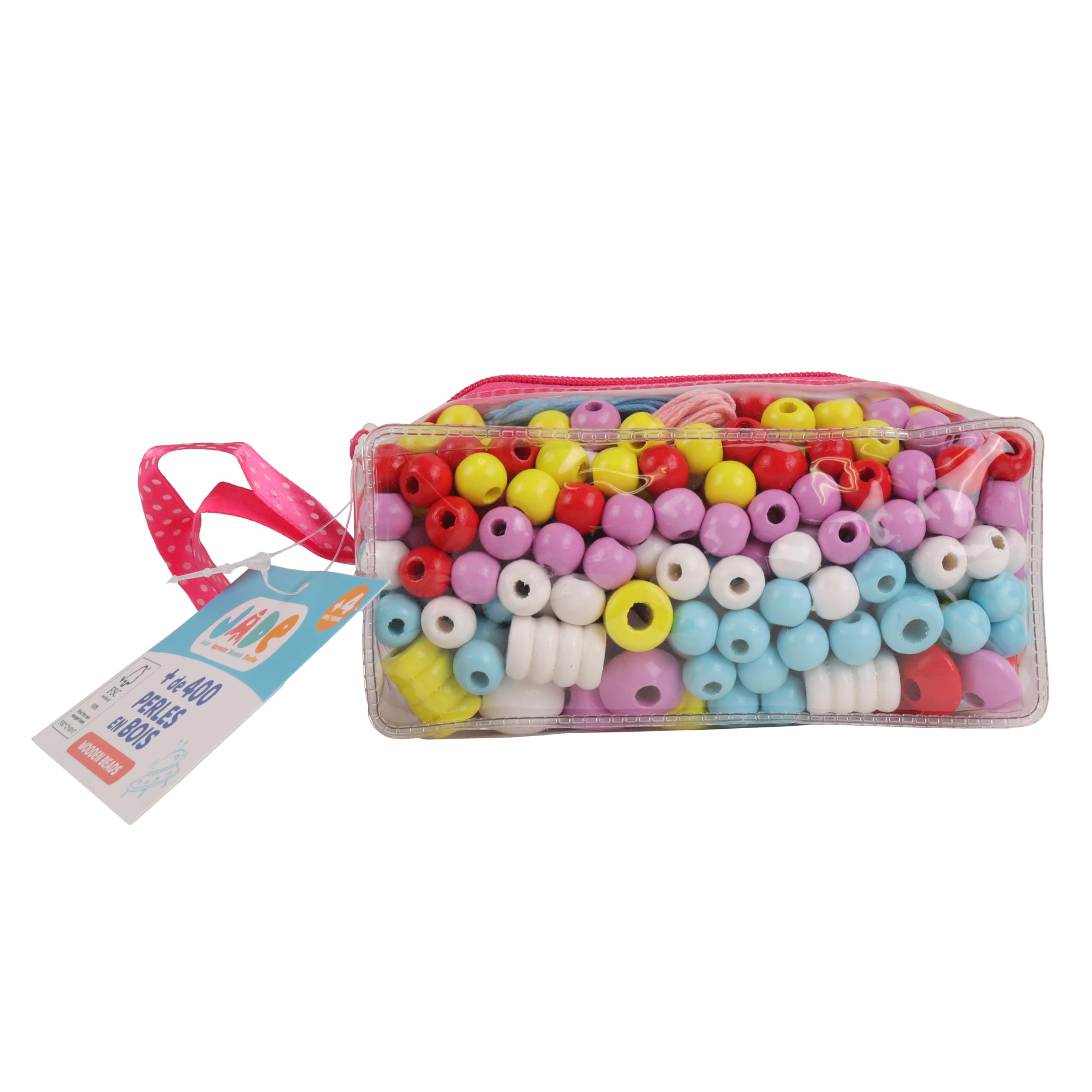 J.A.D.E - Pack de 12 Trousses de 400 Perles - Loisir Créatif - 105722PA - Bois FSC - Activités Manuelles - Set - Adultes - Enfants - Cadeaux - Anniversaire - Écoresponsable - À Partir de 4 ans