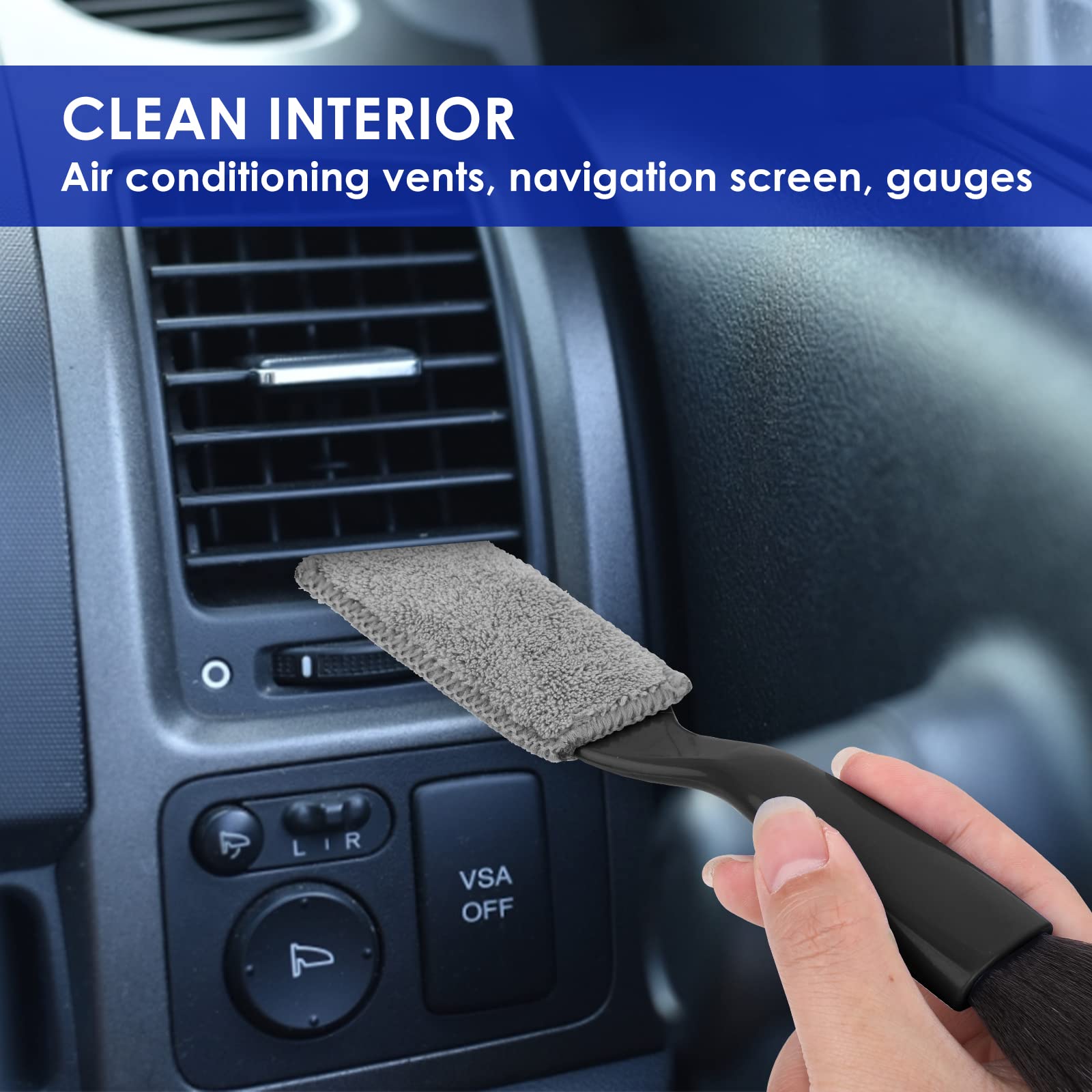 Cepillo Doble Cabeza Para Limpieza De Coche - Cerdas Suaves De Terciopelo Y Nylon - Sin Rayar Interiores Y Exteriores