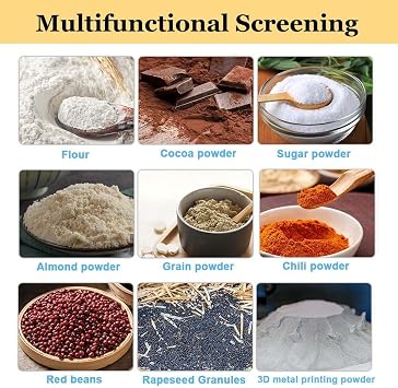 Automatic Sieve Shaker Vibrating Sieve Machine Powder Sifter Electric Flour Sifter Stainless Steel Vibrating Sieve Machine,10cm-30&40mesh