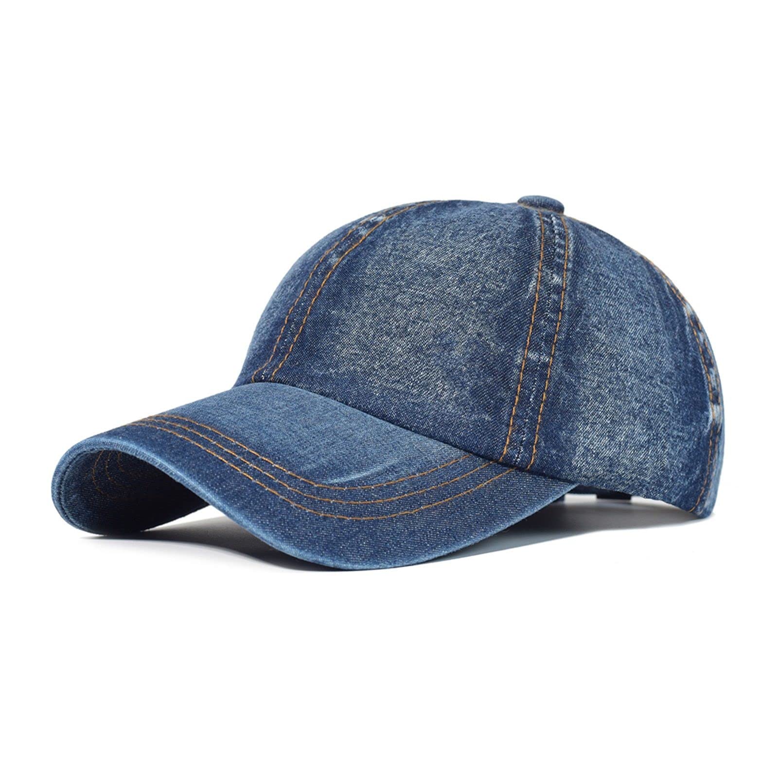 Berretto da Baseball Vintage in Cotone da Uomo, Donna, Cappello da papà in Denim, Stile Regolabile (Color : Blue2, Size : 56-60cm)