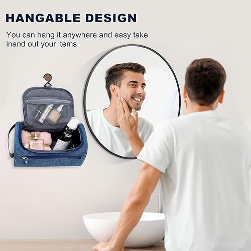Miniatura 47 de Neceser colgante para mujeres y hombres, maquillaje de viaje, gran capacidad, kit de Dopp portátil, organizador de almacenamiento con gancho