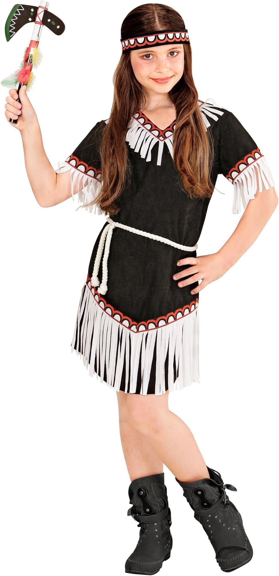 W WIDMANN MILANO Party Fashion - Kinderkostüm Indianer, Kleid, Häuptlingstochter, Wilder Westen, Faschingskostüme