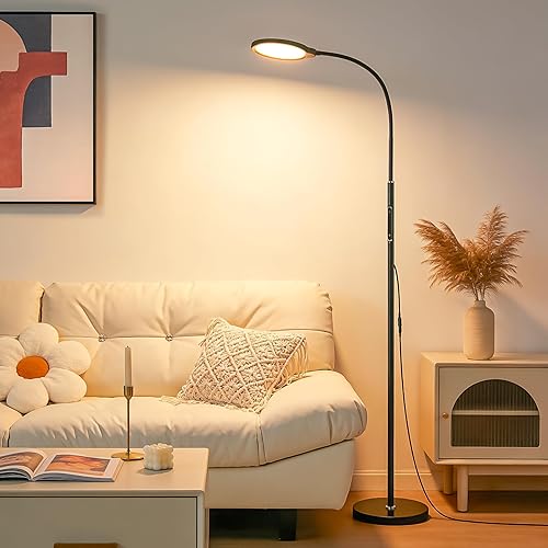 Bright LED Eye-Friendly Floor Lamp with Remote and Touch Dimmer