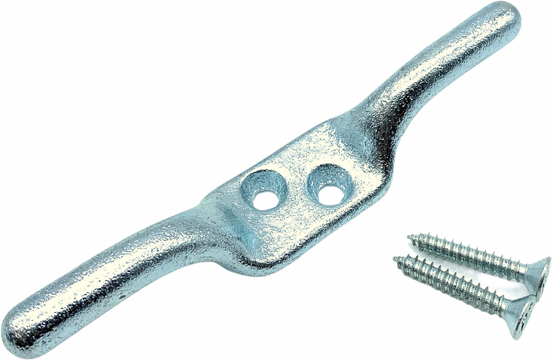 Strong Cleat Hook with Screws - Large 4" / 100mm (Silver)