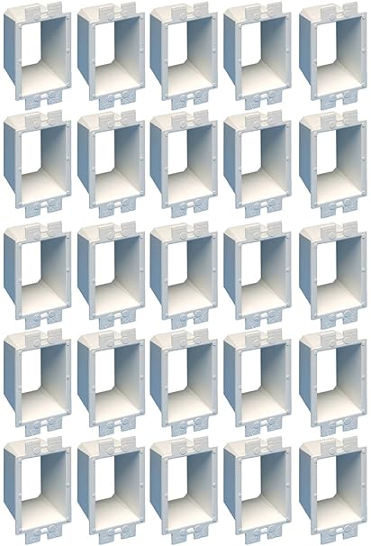 Arlington BE1-25 Electrical Outlet Box Extender, 1-Gang, White, 25-Pack