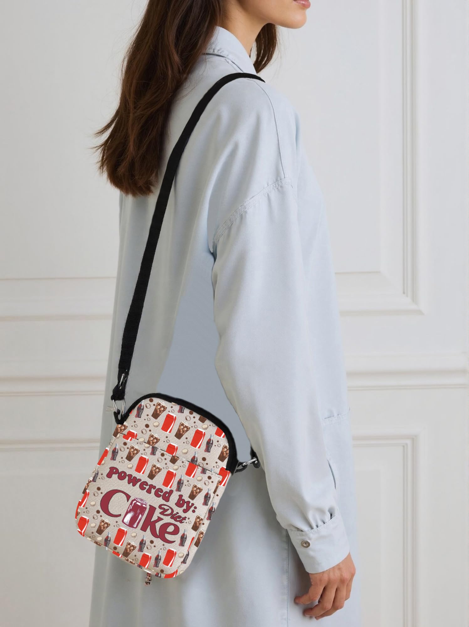 Drinking Gift Soda Lovers Crossbody Bag Soda Drink Addict Handle Bag Vodka Drinker Carry On Bag (PowerDietCokCross)