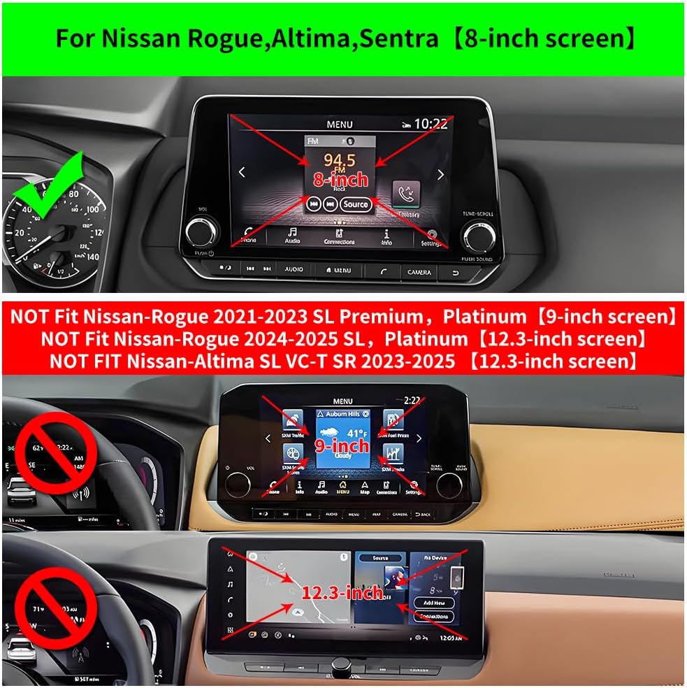 Car Phone Holder for Nissan Rogue 2021-2026 and Altima 2019-2025 and Sentra 2020-2025 【 8-inch Display Screen 】 Auto Interior Accessories Best Cell Phones Mount Cellphone Mobile Cradle Stand