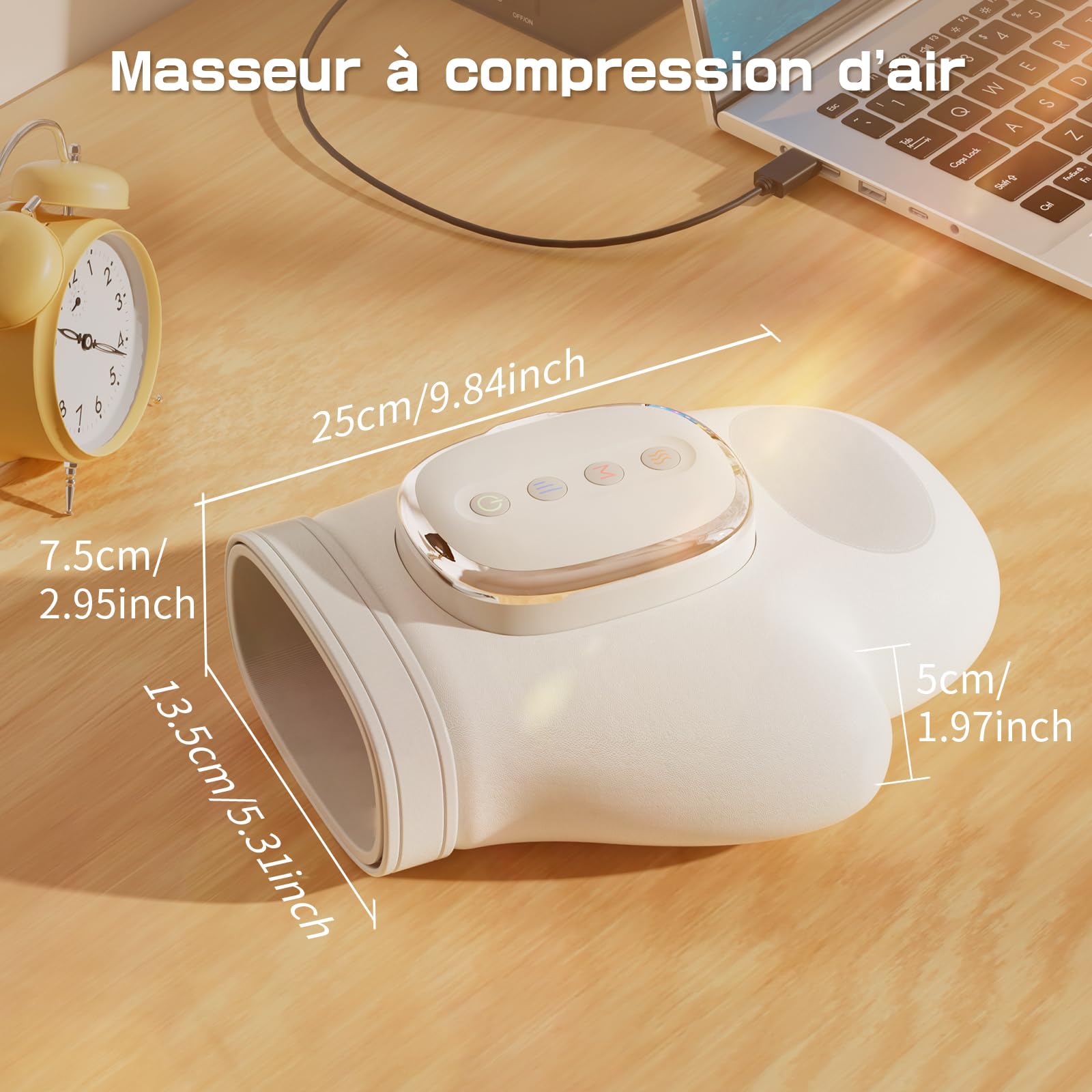 Masseur Électrique pour les Mains, Chauffage et Fonction de Pression Airbag, 3 Modes, 5 Intensités, Cadeau pour les Hommes et les Femmes, Soulage la Fatigue des Mains