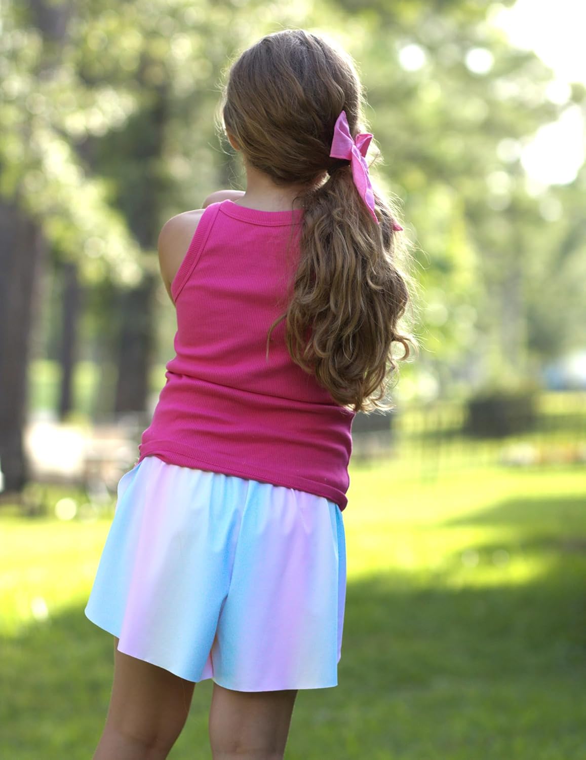 Zaclotre Girls Butterfly Shorts with Pockets 2 in 1 Flowy Running Shorts Kids Athletic Skorts for Tennis Cheer Dance - Image 3