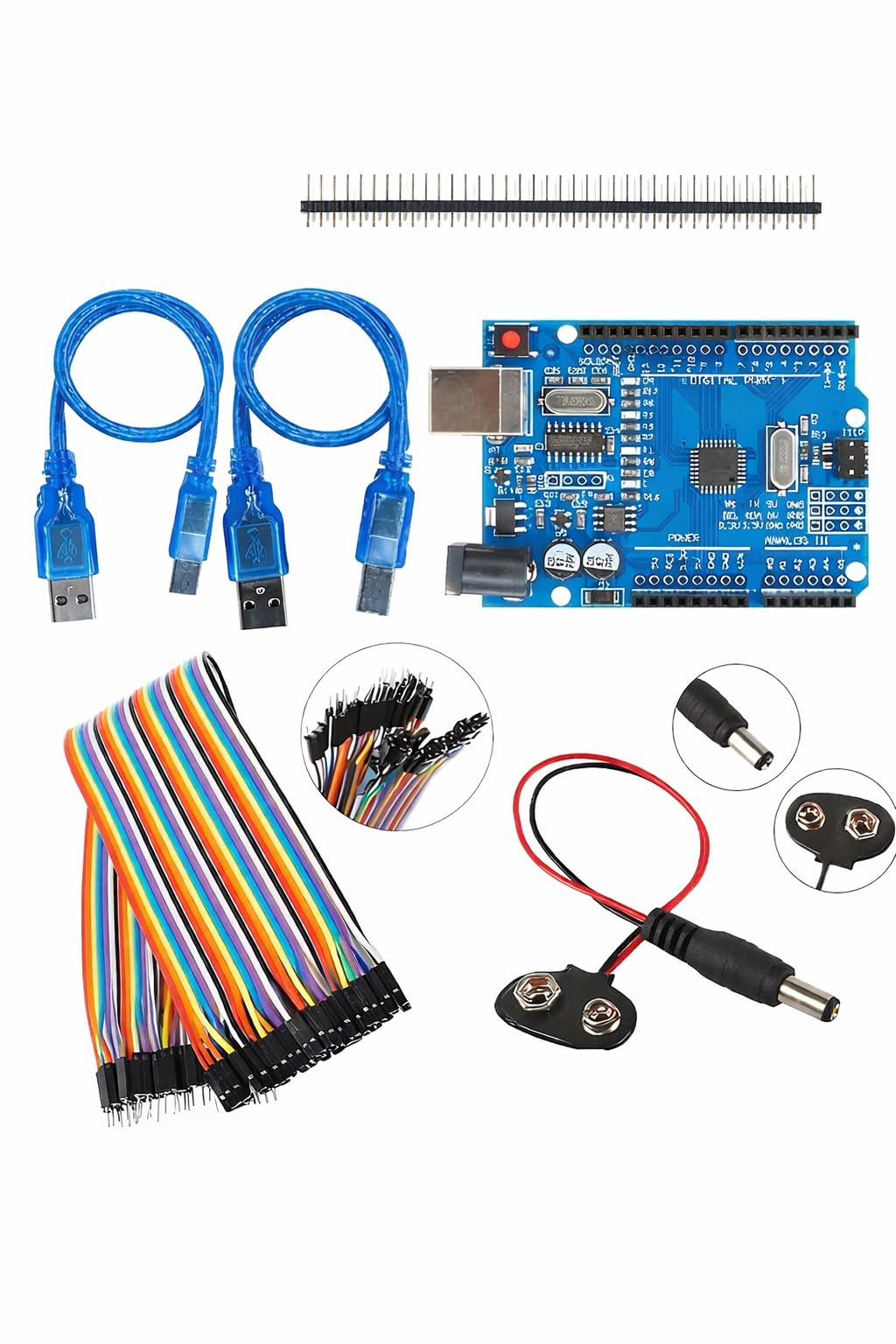 Combo of Uno SMD R3 Development Board with Cable & Male to Female Jumper Wire with Male Battery Conneector (1 Pcs Uno Board, 10 Pcs MtoF Jumper Wire & 1 Pcs Connector) Set-picture-21