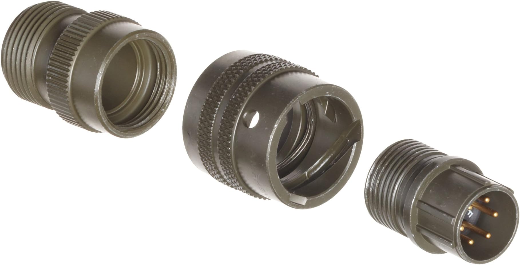 Amphenol Industrial PT06A-10-6P Circular Connector Pin, General Duty, Non-Environmental, Bayonet Coupling, Solder Termination, Straight Plug, 10-6 Insert Arrangement, 10 Shell Size, 6 Contacts