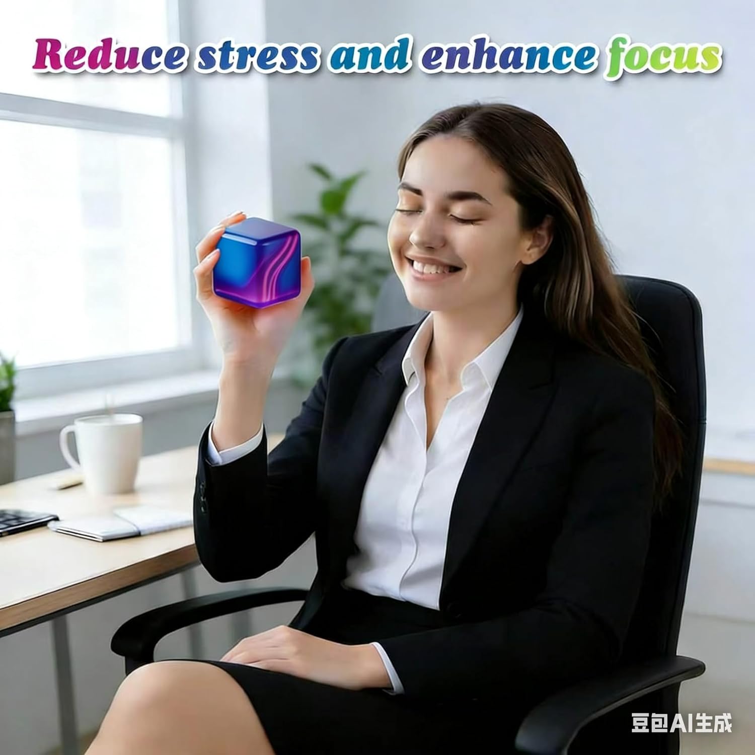 Ice Cube Fidget Toy , 4 Pcs Squishy Fidget Toys, Square Stress Balls,Anxiety Relief Stress Cube Gift for Adult