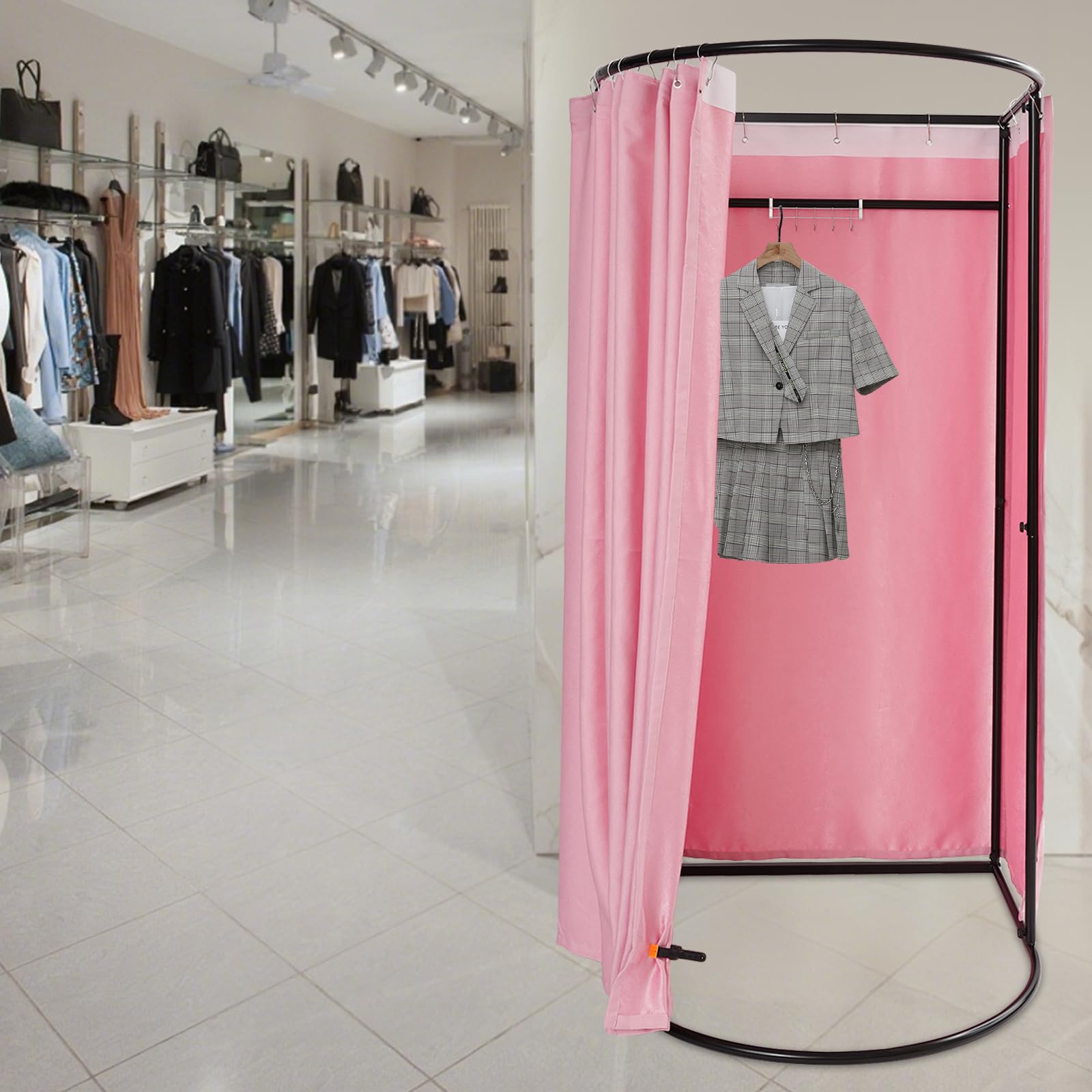 Sala di prova di abbigliamento rosa, spogliatoio, per centri commerciali, mostre, negozi di lavanderia, negozi di abbigliamento, 100 x 95 x 200 cm