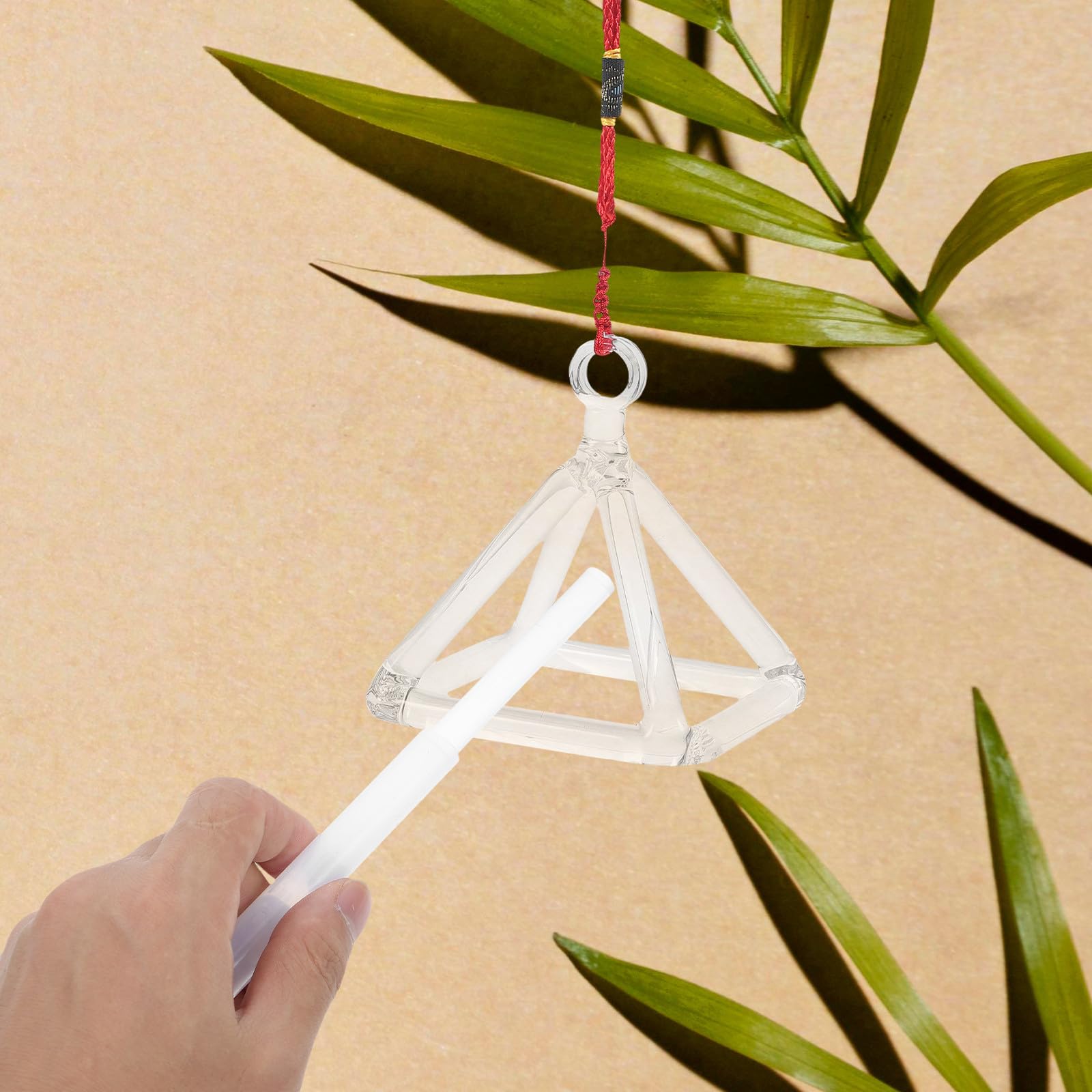 SHINEOFI Piramide di Cristallo Trasparente per Rilassamento e Guarigione Set 1 Pezzo Strumento Musicale Decorativo a Forma di Piramide Stili multipli per Meditazione e Stili multipli