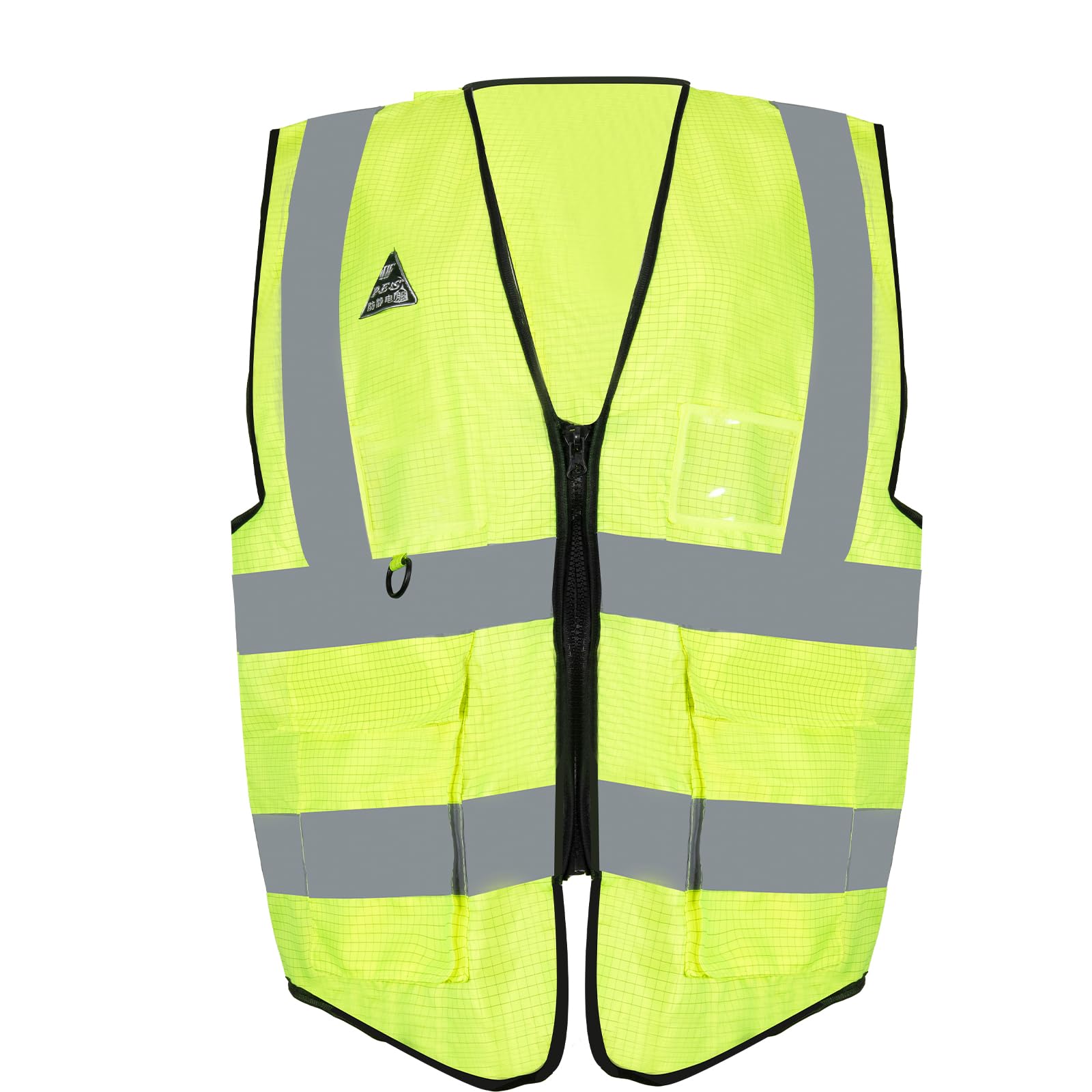 BeiLiDa High Visibility Safety Vest for Men & Women – Reflective Zippered Work Vest with Pockets, Breathable Polyester, 360° Visibility, for Cycling, Running, Construction