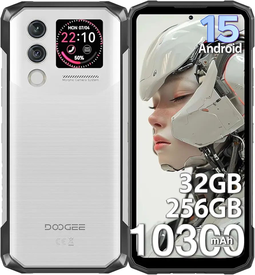 DOOGEE Blade 10 MAX Movil Irrompible,32GB+256GB/2TB Movil Resistente Android 15, 10300mAh Móvil Rugerizado,Pantalla Trasera multifunción de 1,54’’ con Pantalla de 6,56’’ Moviles, 50MP+8MP, NFC,FaceID