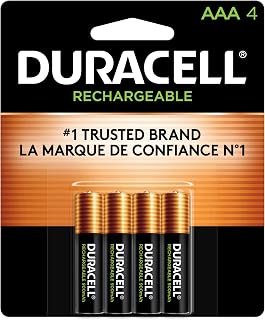 Duracell Rechargeable AAA Batteries, 4 Count, Pre-Charged NiMH