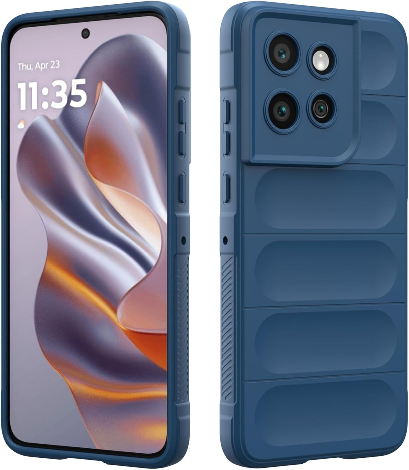 Product image of Silicone Case for Motorola Moto Edge 50 Neo 5G, Silky-Soft Touch Cover, Anti-Scratch Phone Case with Microfiber Lining, Shockproof Full Body Protective Case with Camera Protection (Dark Blue)