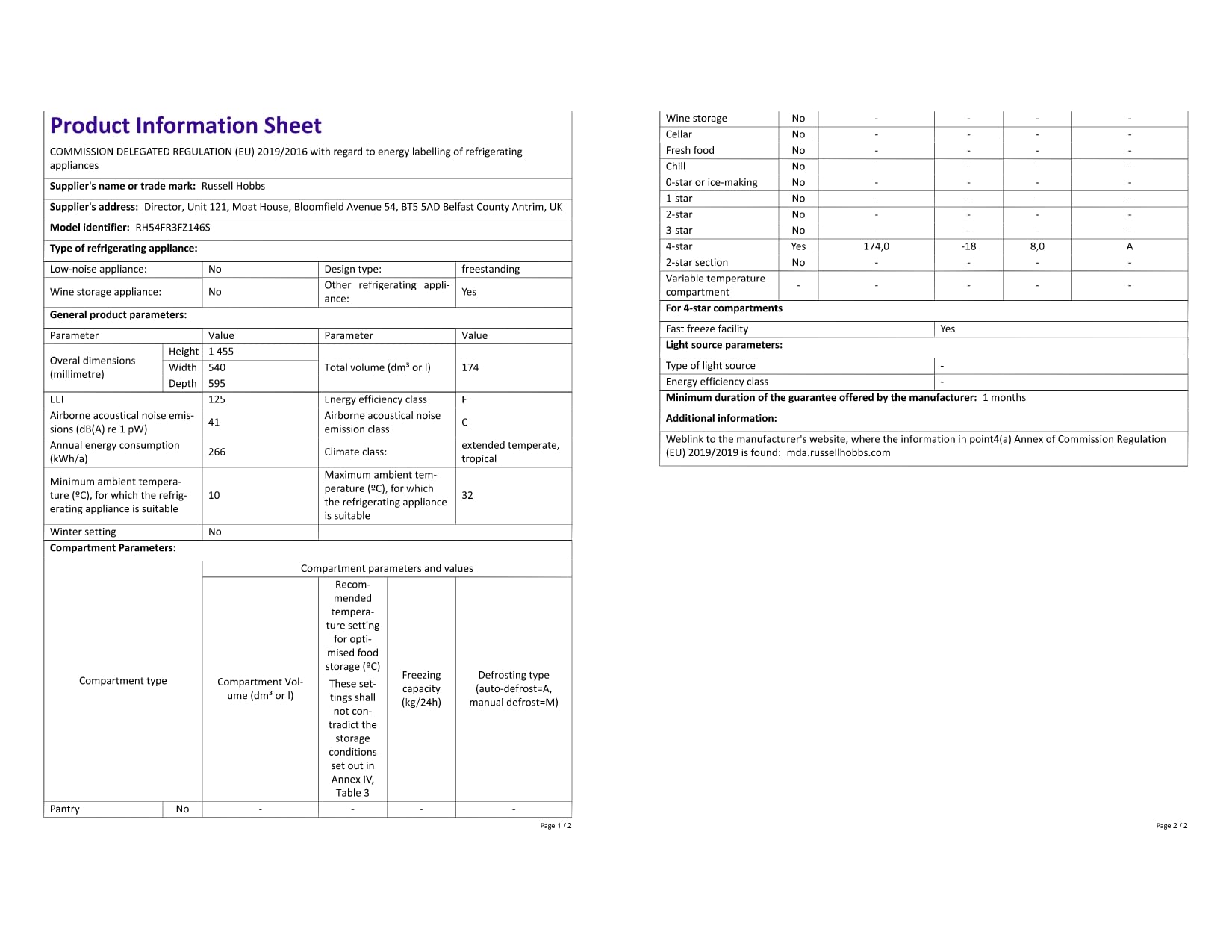 Beko FNP4686PS Frost Free Upright Freezer Stainless Steel E Rated