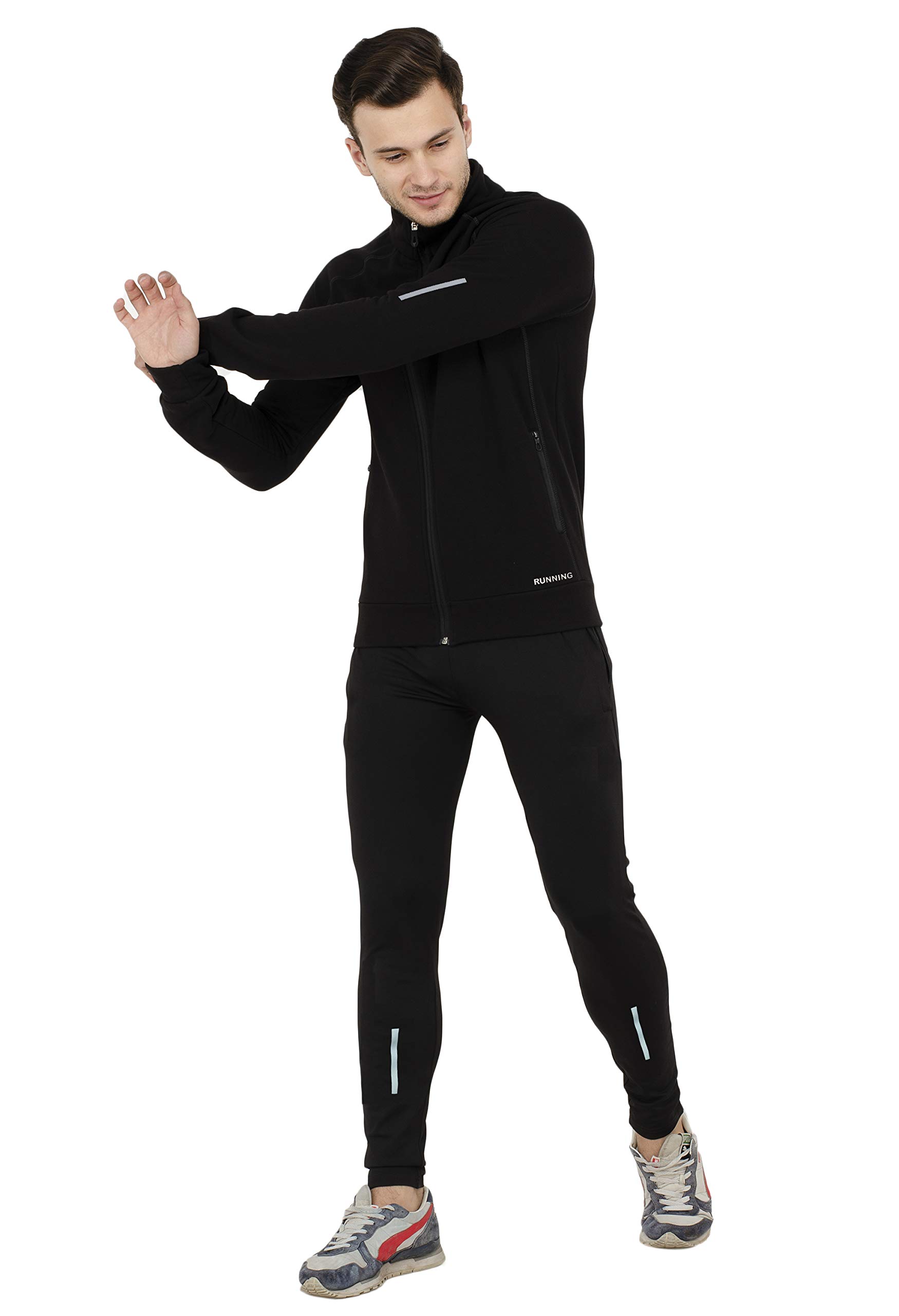 YOUNGURBAN color club 1 Men's Stylish Sportswear Black Track Suit Fully Stretchable-picture-32