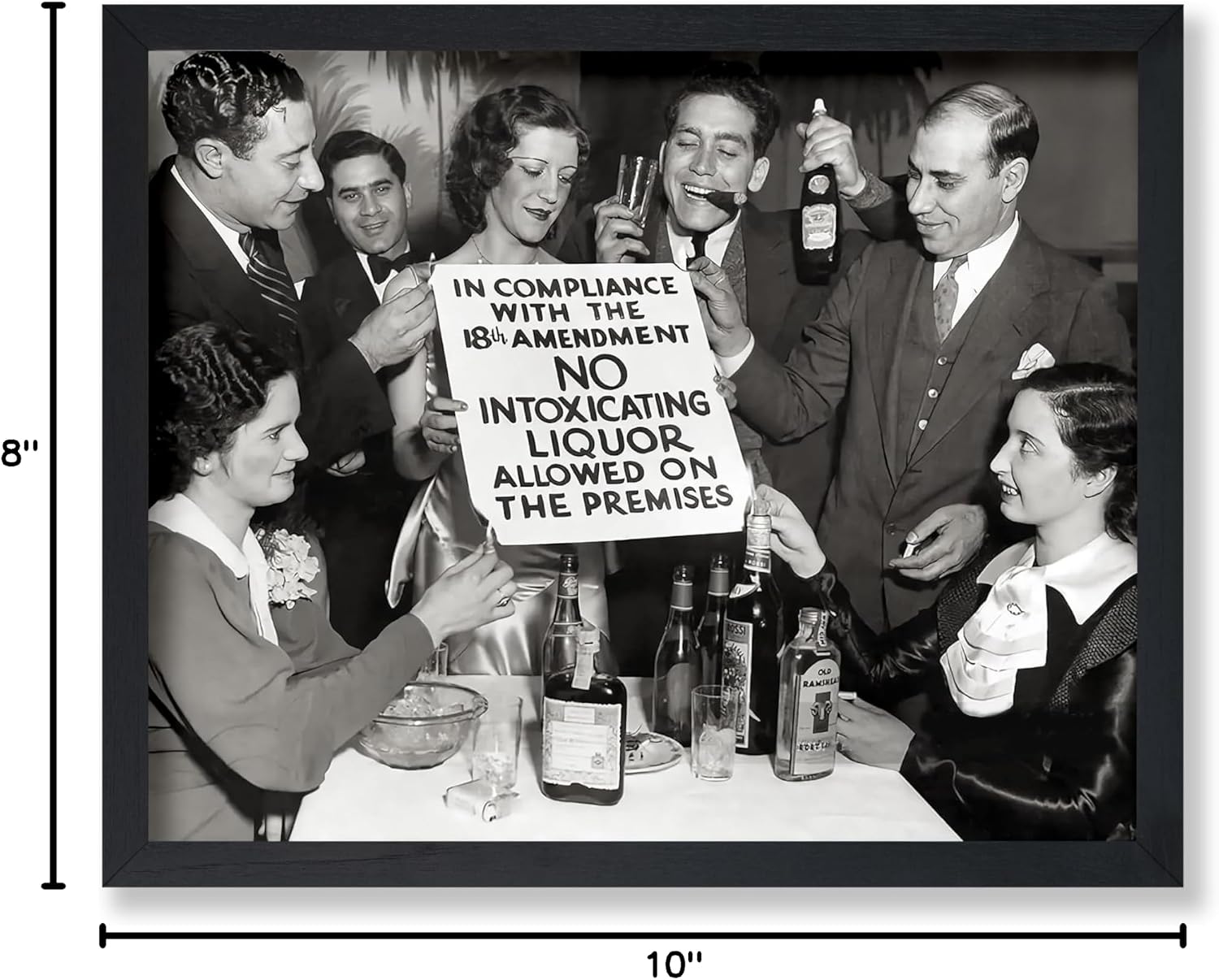 Poster Master Vintage Celebration Poster - Retro End of Prohibition Print - Photography Art - Alcohol Art - Gift for Him, Her, Bartender - Decor for Bar, Kitchen, Restaurant - 8x10 UNFRAMED Wall Art