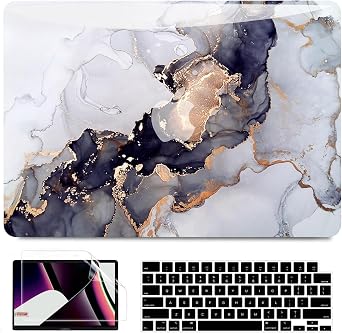 B BELK Compatible with MacBook Pro 14 inch Case M5 2026-2021 M4 M3 M2 M1 A3426 A3427 A3112 A3185 A3401 A2918 A2992 A2779 A2442, Plastic Hard Shell Case+Keyboard Cover+Screen Protector, Blue Marble