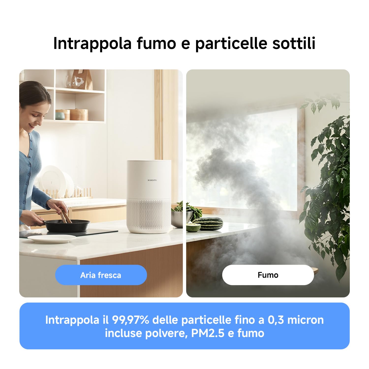 Xiaomi Smart Air Purifier 4 Compact per Camera da Letto e Casa,Filtro HEPA — immagine 10 di 16