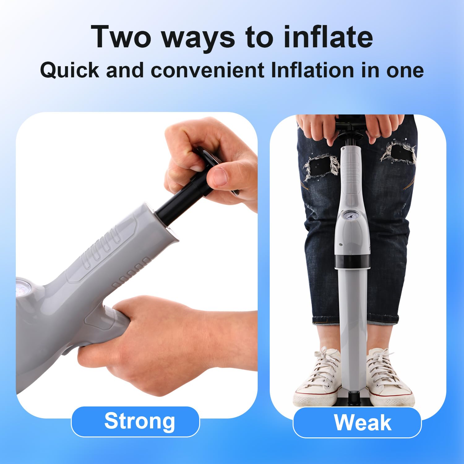 Pompa Stura Scarichi a Pressione con Barometro, Stantuffo per WC ad Aria Compressa, Pistone per WC con 4 Teste di Pistone, per Sbloccare WC, Lavandino, Bianco, Scarico a Pavimento
