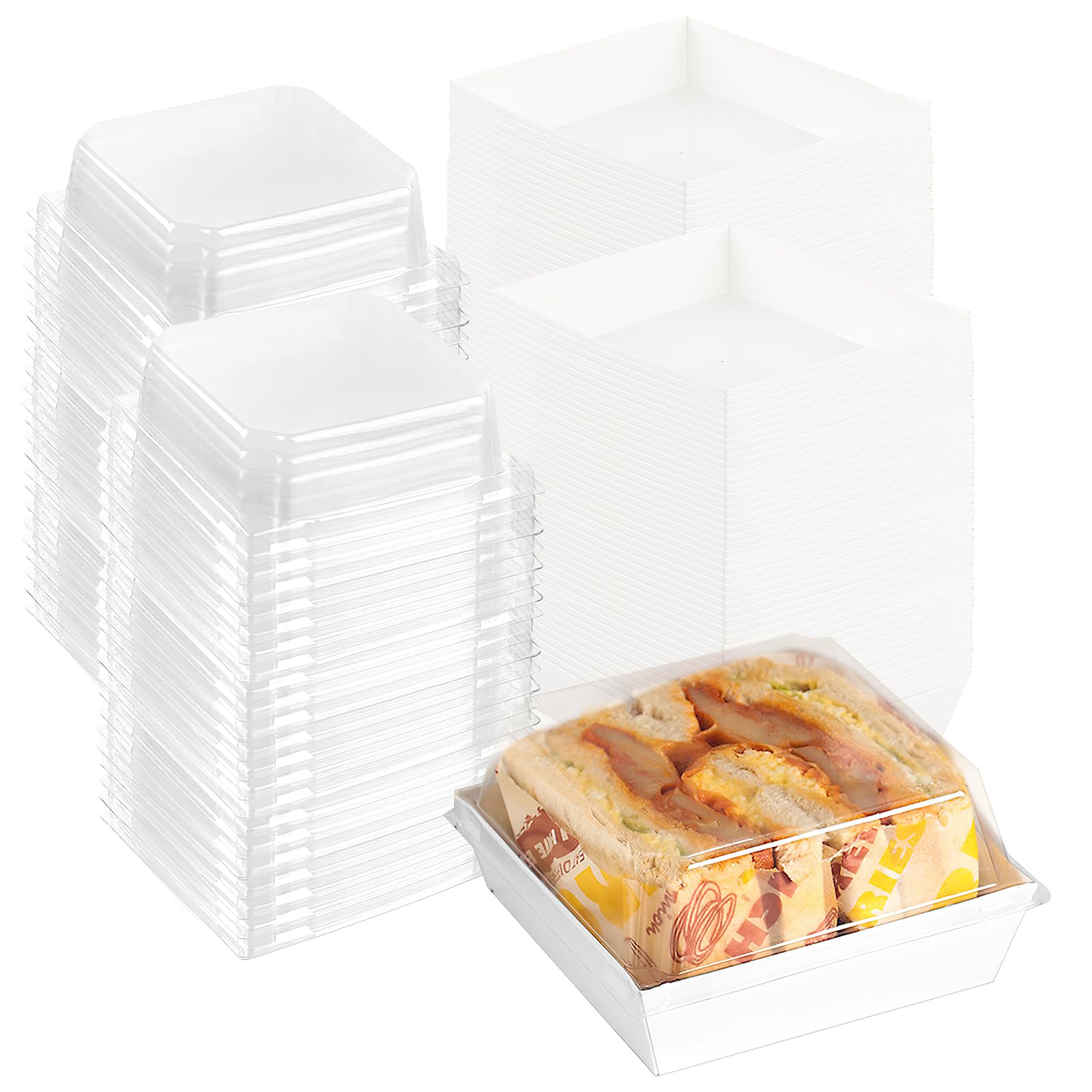100 Pack Charcuterie Boxes with Clear Lids,5.5