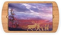 Vista 1 de TOSCANA – una marca Picnic Time – Frozen 2 – Bandeja de servir con tapa de vidrio Billboard (Parawood)