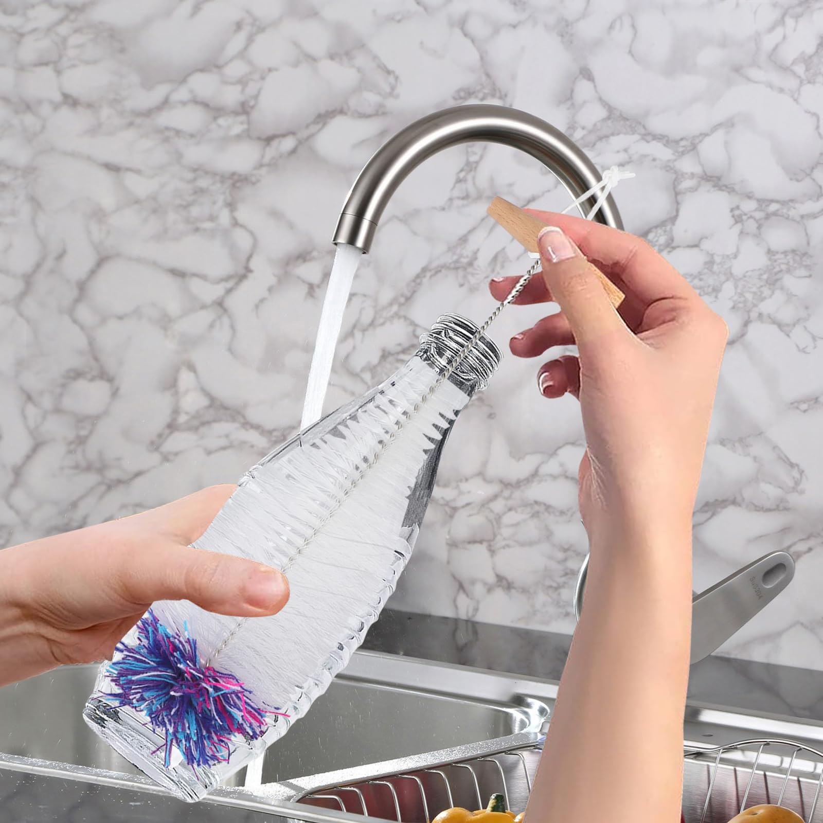 Goupillon Bouteille, Brosse Bouteille, Brosse à Bouteille à Long Manche