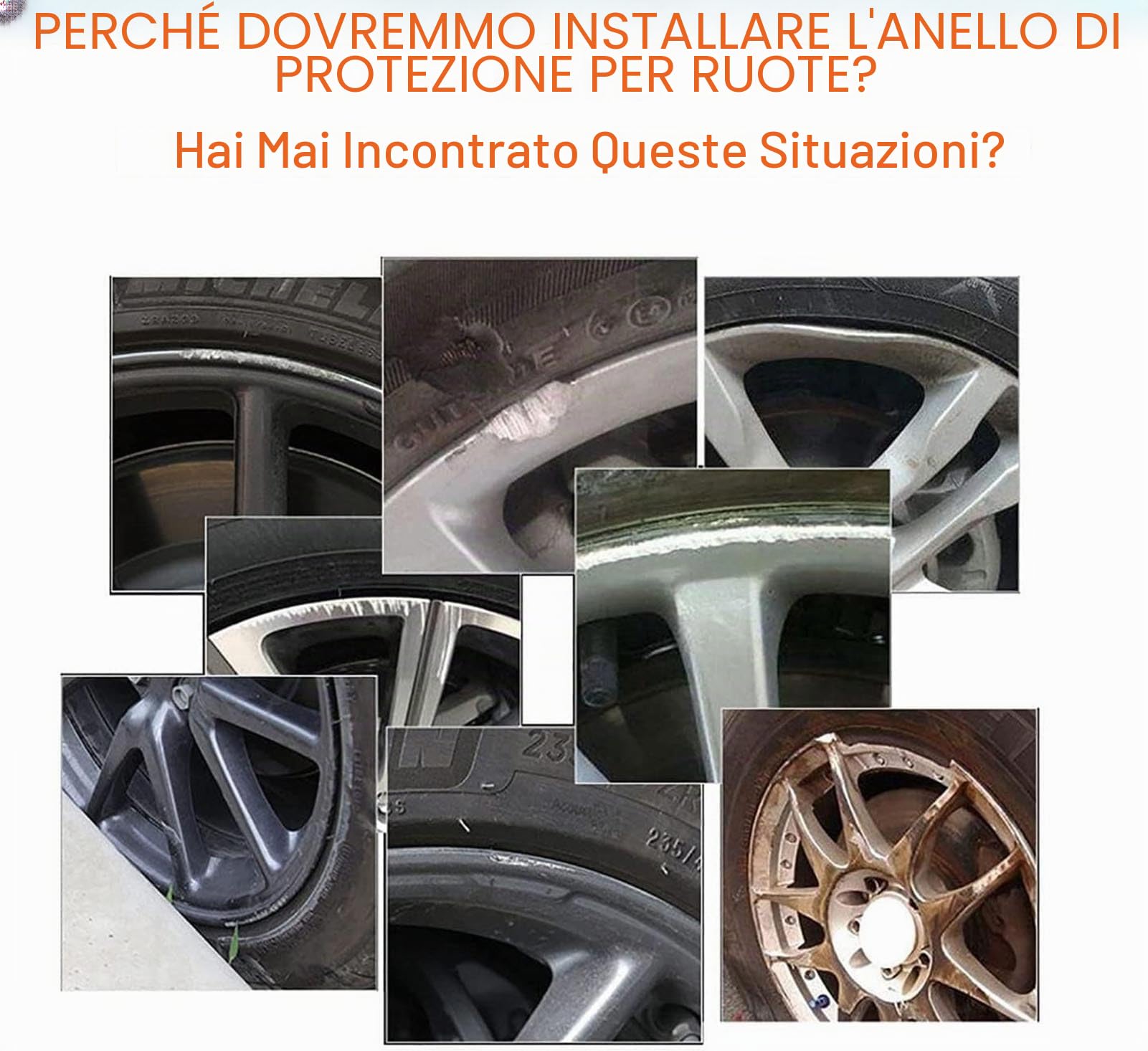 Protezione del Cerchione Dell'Auto, 16/17/18/19/20 Pollici Protezioni Cerchioni Ruote, Anello di Protezione del Bordo della Ruota, Protezione per Cerchi in Lega AntiGraffio,Nero,18in
